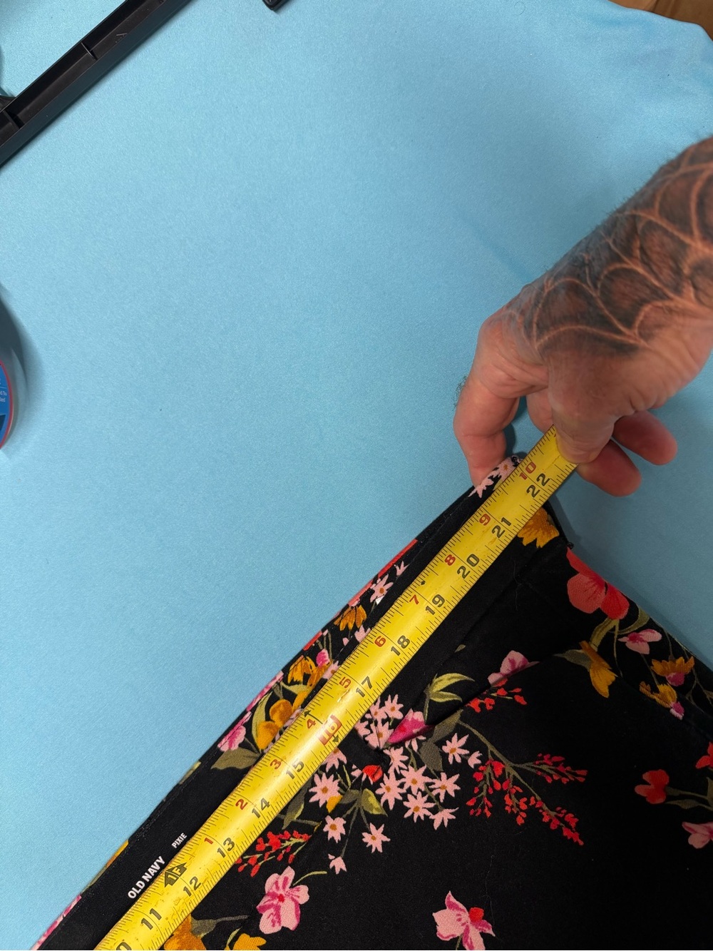 Old Navy Black Floral Capris with Pink, Red & Yellow Blooms - Picture 7 of 7